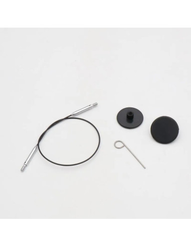 Câble pivotant Swivel Thin & Flex pour aiguilles KnitPro - Noir