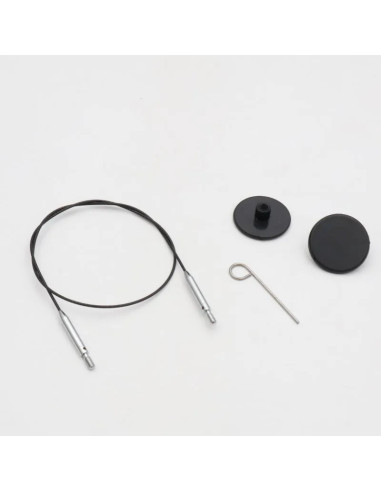 Câble pivotant Swivel Thin & Flex pour aiguilles KnitPro - Noir