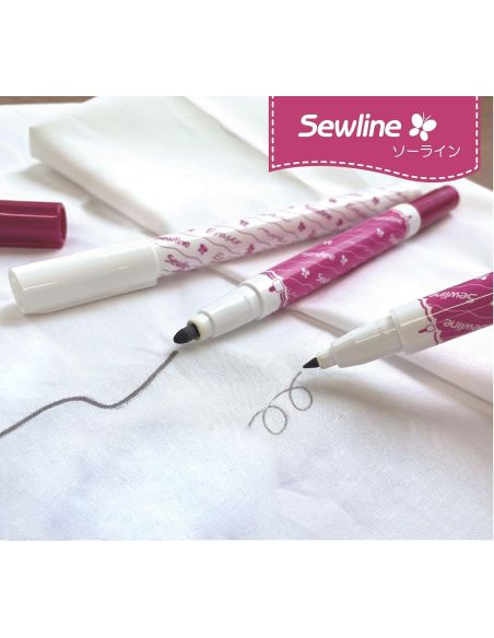 Assortiment stylo double pointe et gomme pour tissu