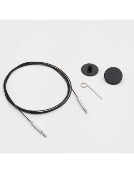 Câble pivotant Swivel Thin & Flex pour aiguilles KnitPro - Noir