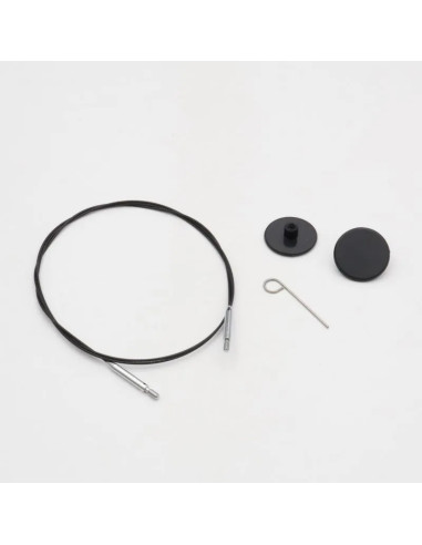 Câble pivotant Swivel Thin & Flex pour aiguilles KnitPro - Noir