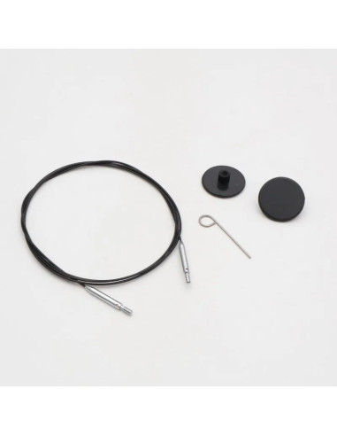 Câble pivotant Swivel Thin & Flex pour aiguilles KnitPro - Noir