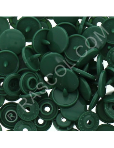 Bolsa de 25 botones de resina KAM redondos - Verde abeto