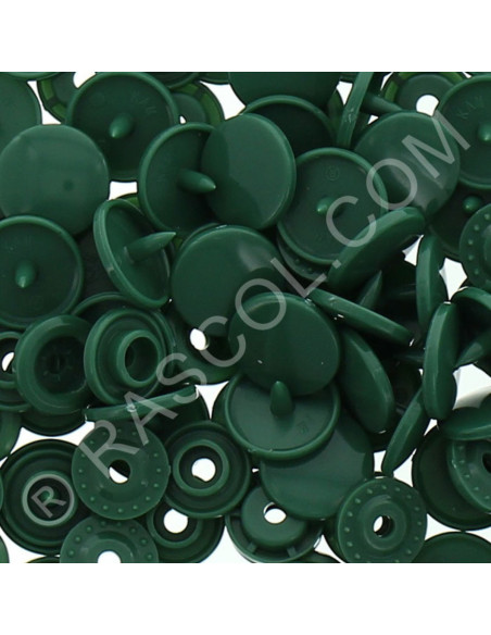 Bolsa de 25 botones de resina KAM redondos - Verde abeto