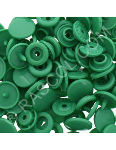 Bolsa de 25 broches de resina KAM redondas - Verde esmeralda