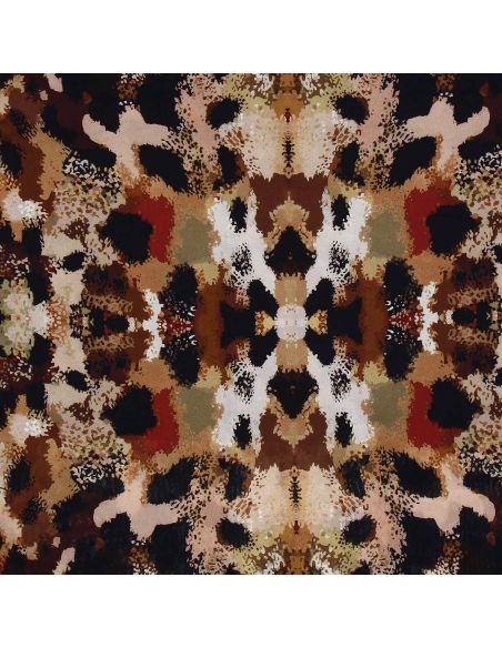 Tissu viscose fantaisie - Gépi marron et beige
