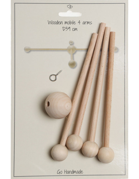 Móvil de madera para bebé - 4 ramas