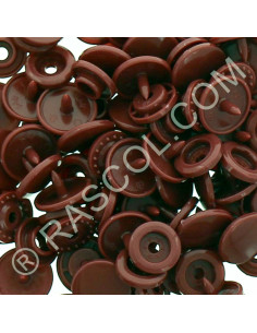 Bolsa de 25 broches de resina KAM redondas - Cobre rojo oscuro
