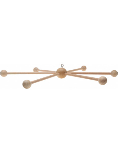 Móvil de madera para bebé - 6 ramas