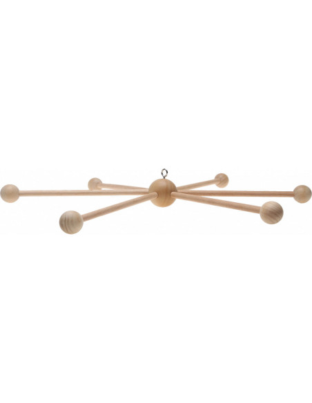 Móvil de madera para bebé - 6 ramas