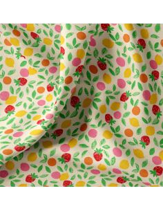 Tissu coton déperlant - Navel vert et jaune