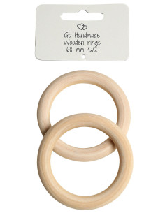 Anillos de madera para sonajeros y móviles de 68 mm