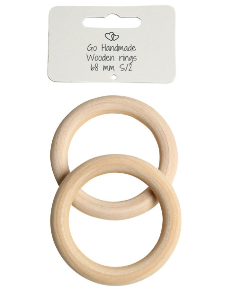 Anillos de madera para sonajeros y móviles de 68 mm