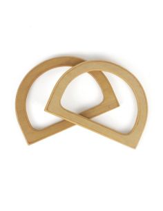 Anses en bois demi cercle pour sac à main - Teck