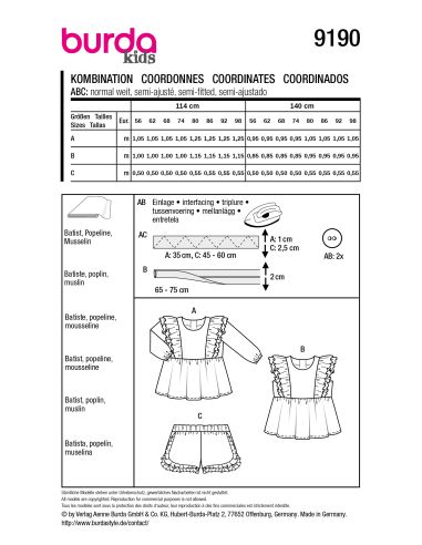 Patron de chemisier et pantalon - Burda 9190