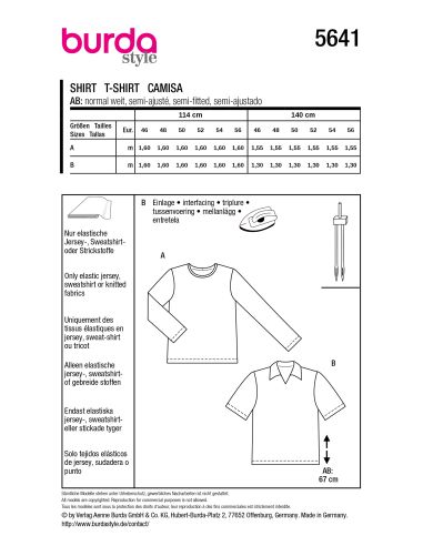 Patron de t-shirt - Burda 5641