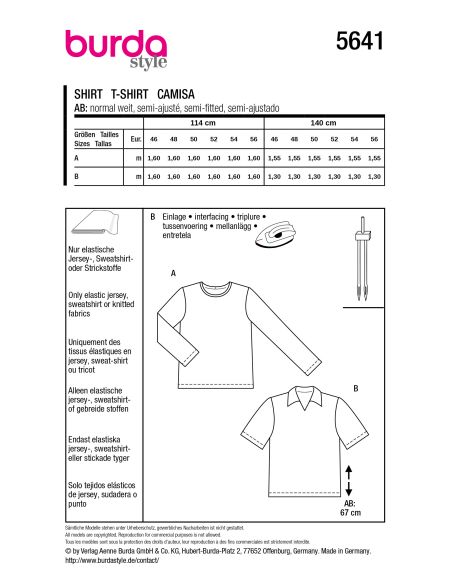 Patron de t-shirt - Burda 5641