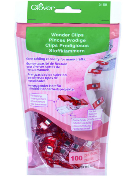 Bolsa de 100 pinzas Prodige Clover - Rojo