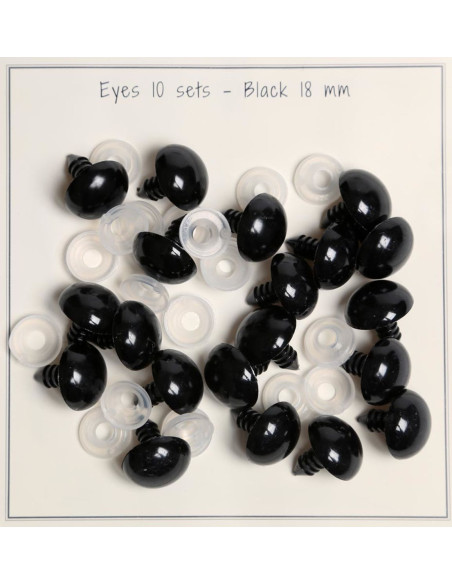 Ojos de seguridad negros de 18 mm - 10 pares