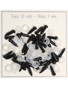 Ojos de seguridad negros 5-8 mm - 25 pares