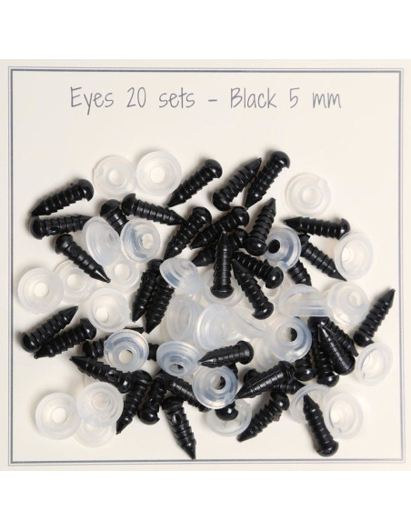 Ojos de seguridad negros 5-8 mm - 25 pares