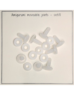 Juego de 8 articulaciones móviles de 15 mm para amigurumis