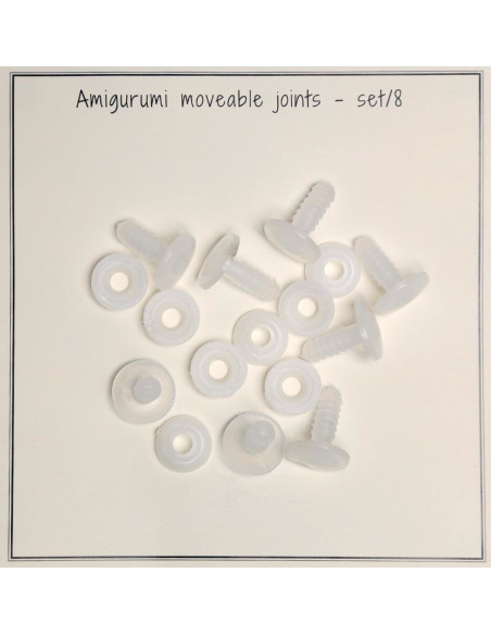 Juego de 8 articulaciones móviles de 15 mm para amigurumis