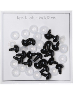 Ojos de seguridad negros de 10 mm - 10 pares