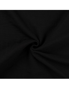 Tejido de doble gasa de algodón - Negro