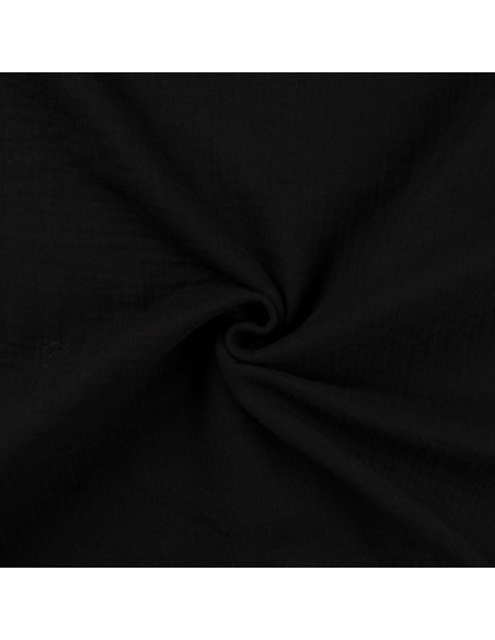 Tejido de doble gasa de algodón - Negro