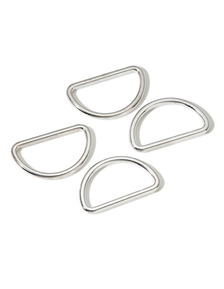 Caja de 4 anillos en D - Plata 30 mm