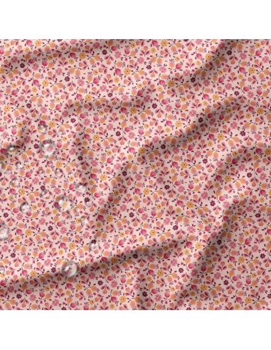 Tissu imperméable pour ciré - Caseille rose et orange