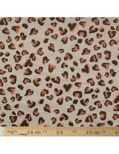 Tissu imperméable pour ciré - Saian orange et galet