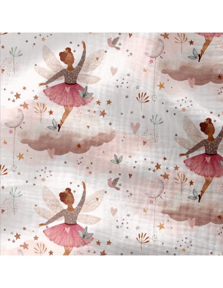 Tissu double gaze imprimé - Ludmila