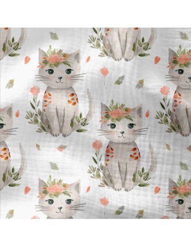 Tissu double gaze imprimé - Minoshka