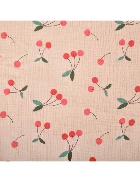 Tissu double gaze imprimé - Clafoutis