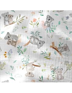 Tissu double gaze imprimé - Kokoala