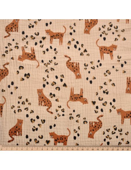 Tissu double gaze imprimé - Léolove