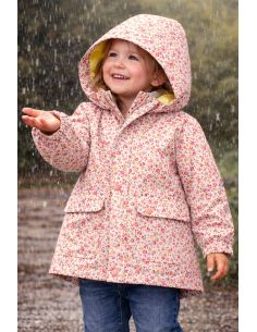 Tissu imperméable pour ciré - Caseille rose et orange 2