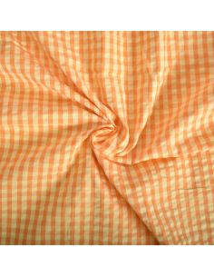 Tissu Seersucker à carreaux - Lemon et mangue