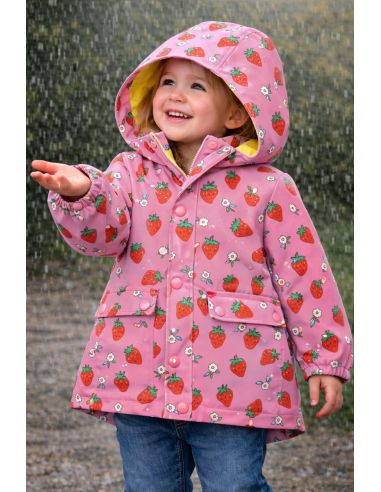 Tissu imperméable pour ciré - Polka rose et rouge