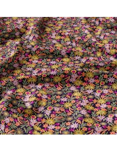 Tissu viscose fantaisie - Samfa orange et rose