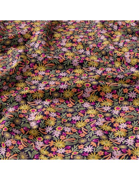 Tissu viscose fantaisie - Samfa orange et rose