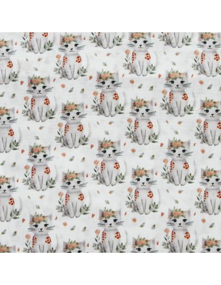Tissu double gaze imprimé - Minoshka