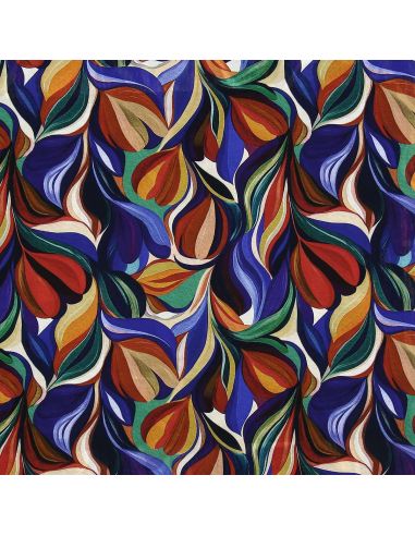 Tissu viscose fantaisie - Artia violet et rouge
