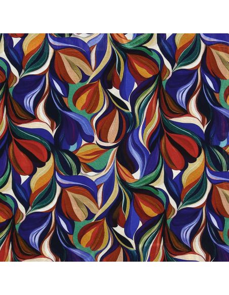 Tissu viscose fantaisie - Artia violet et rouge