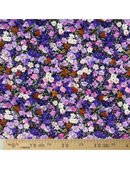 Tissu viscose fantaisie - Zata violet et orange