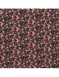 Tissu viscose fantaisie - Samfa orange et rose 2