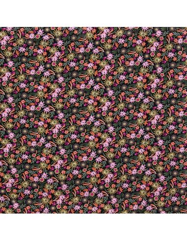 Tissu viscose fantaisie - Samfa orange et rose