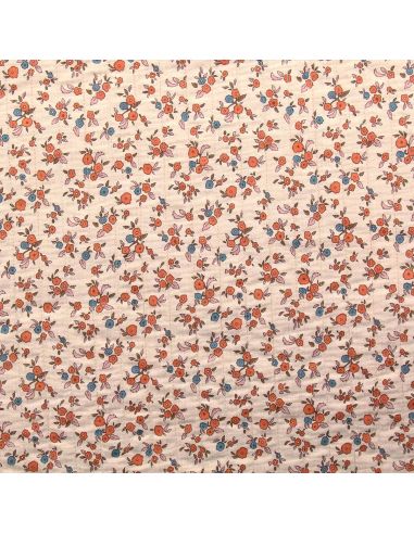 Tissu coton matelassé double face June - Peau et toffee